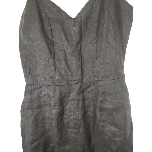 Lu-ciee Black Linen Pencil Dress Minimalist Eco Friendly Beachy Sustainable Sz L - Picture 5 of 9